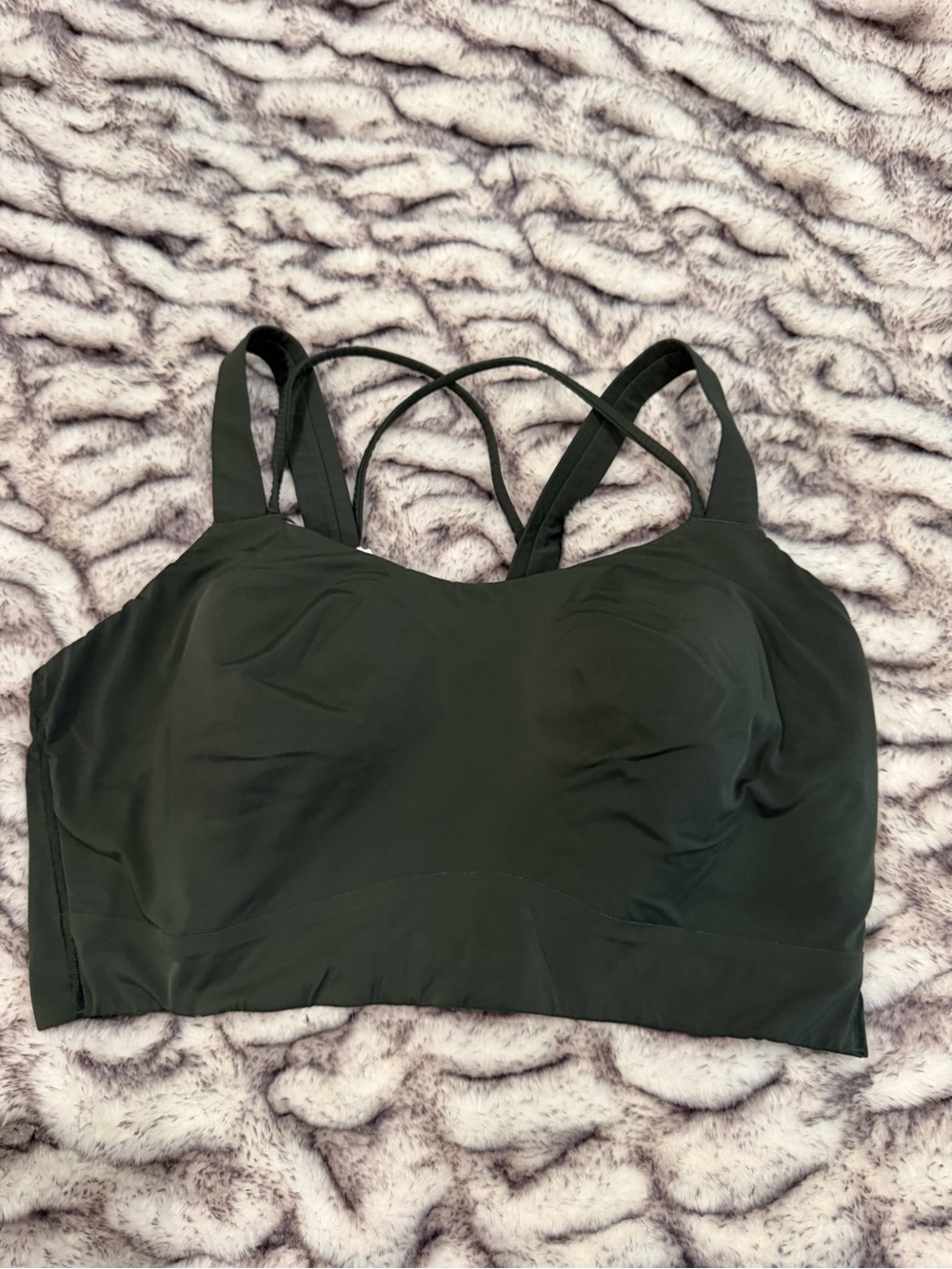 Lululemon like a cloud long line Dark Green Crossback Sports Bra